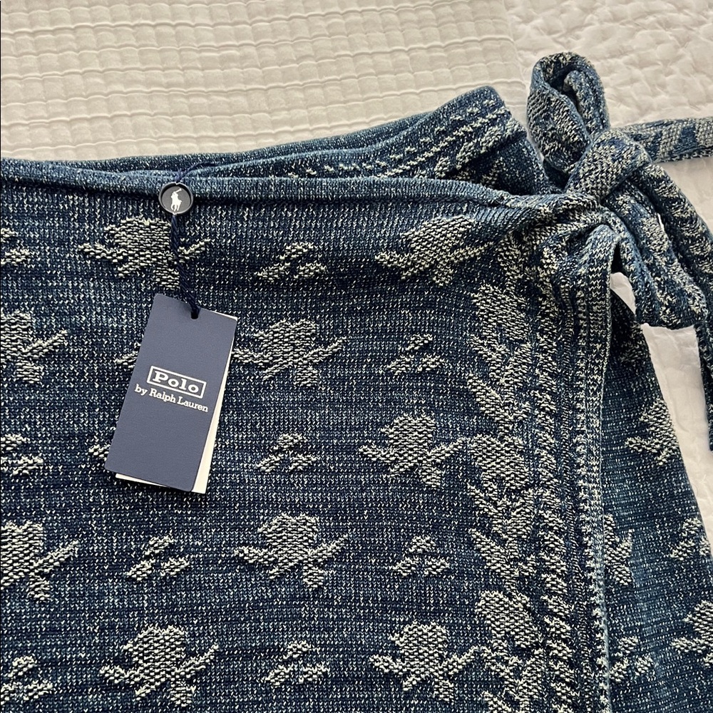 Desigual Blue and Gray Knit Wrap Skirt